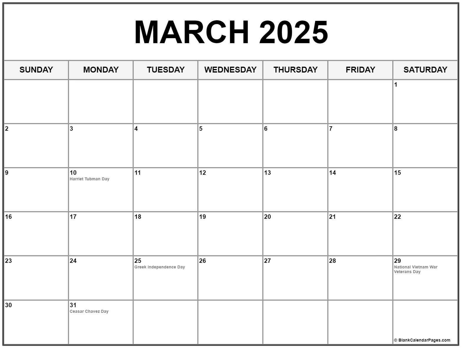 March 2025 Calendar Sharon C Robinson