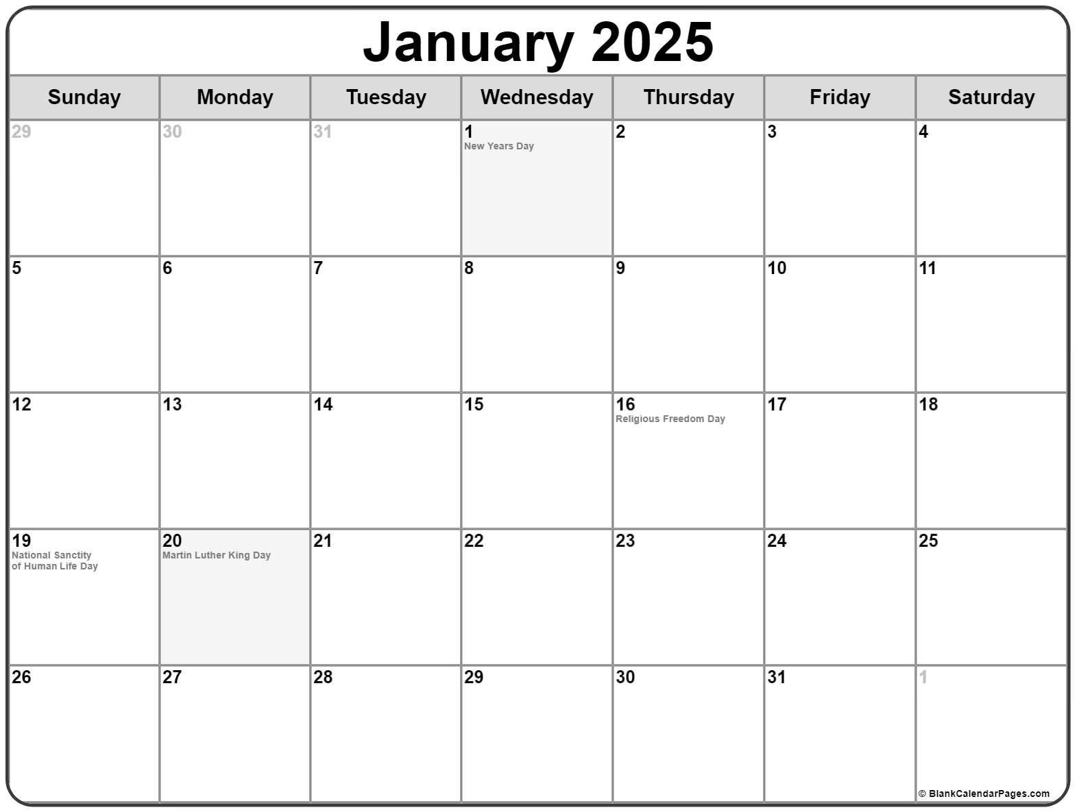 January To May 2025 Calendar Printable