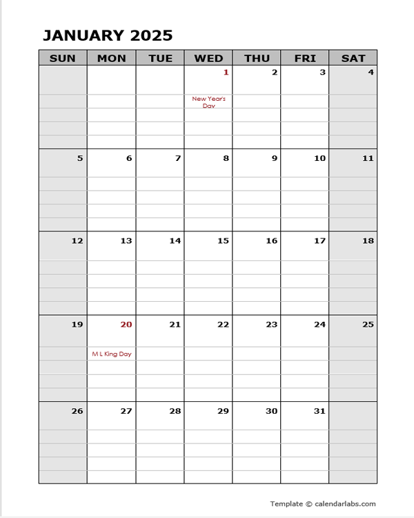 2025 Printable Daily Calendar By Month Finn A Coxen