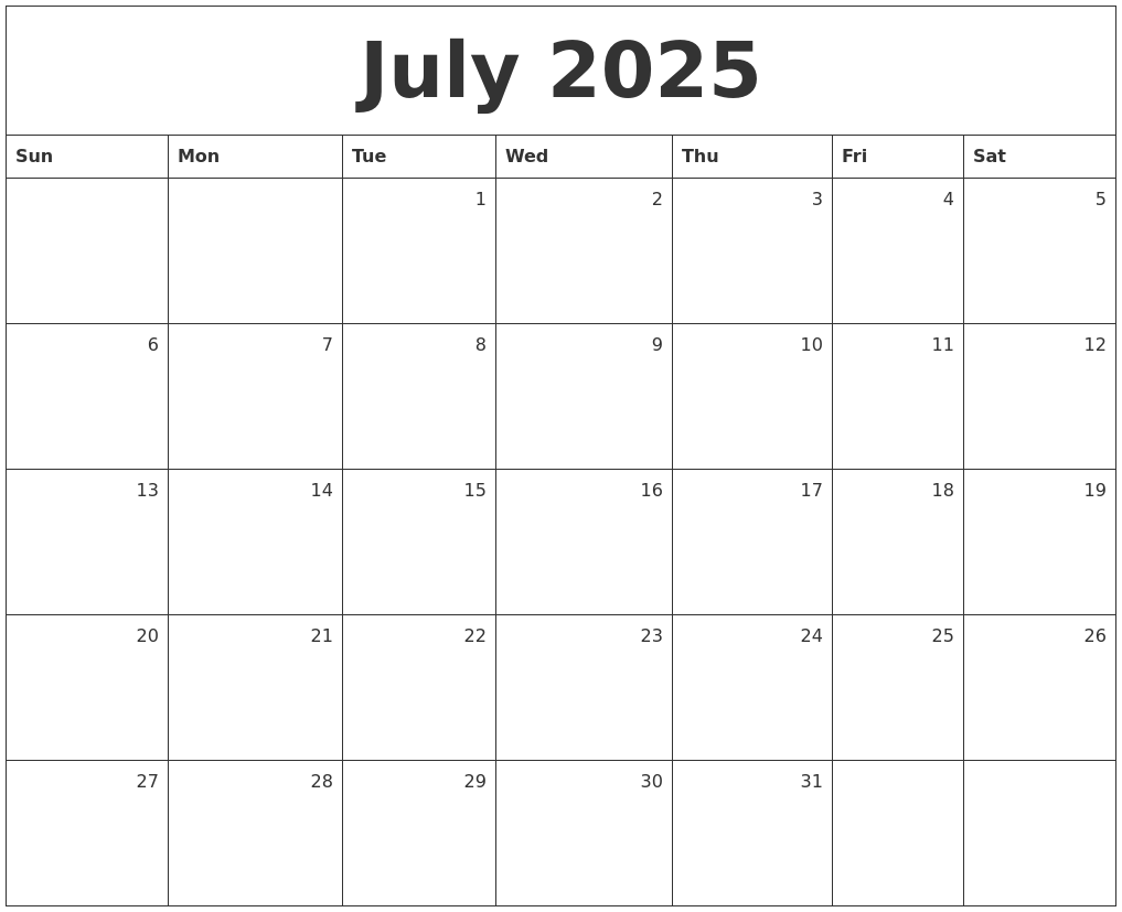April 2025 Calendar Template