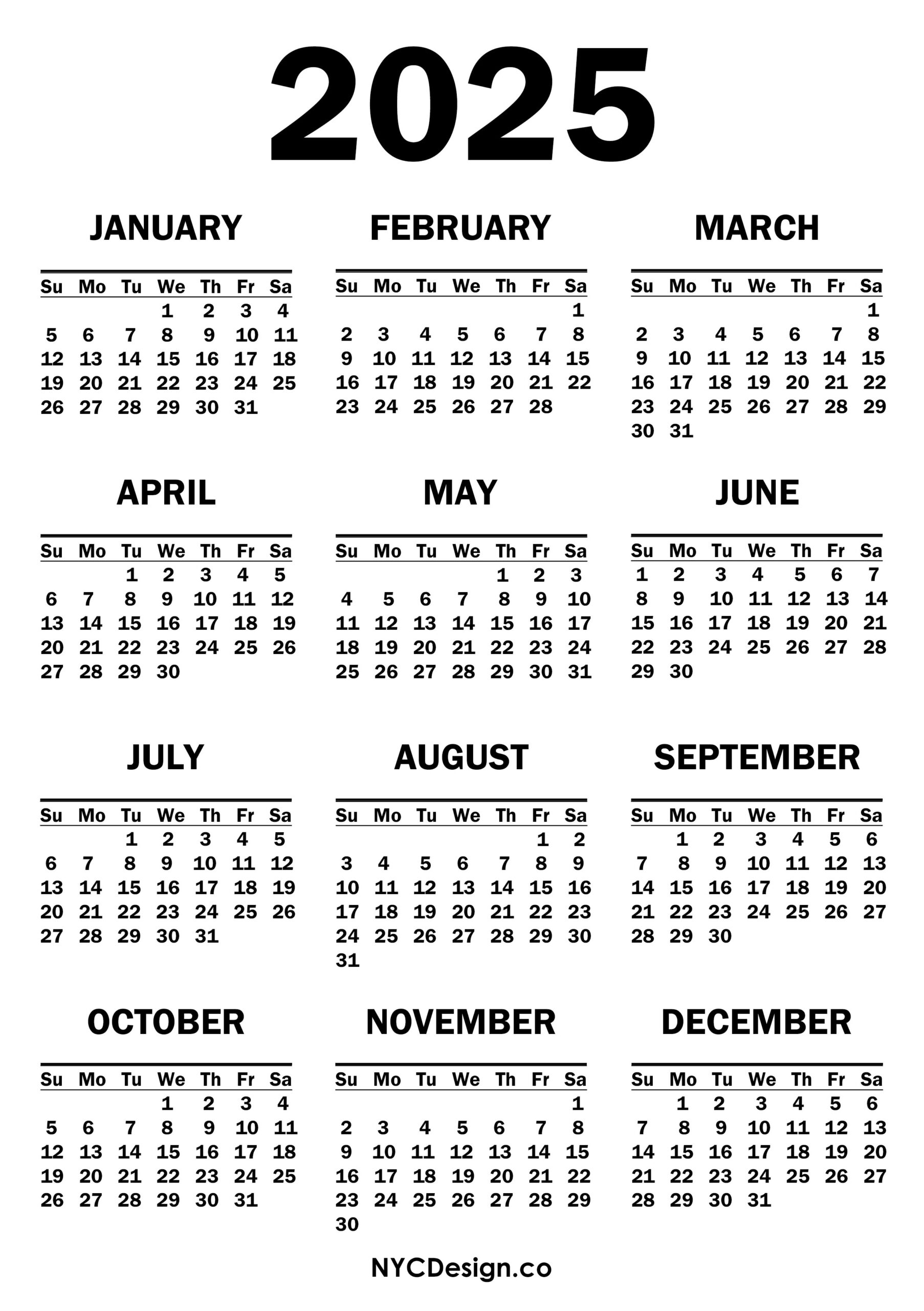 Blank Calender 2025 George Poole S 